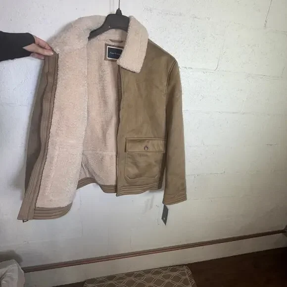 Club Room Men's Faux Suede shearling lined Jacket,, Tan L $250 - Picture 6 of 9